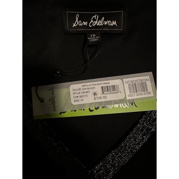 Sam Edelman metallic trim shift dress size 10 NWT - Picture 2 of 4